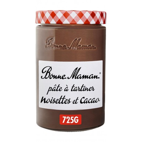 BONNE MAMAN Pâtes à tartiner noisette et cacao le pot de 725g