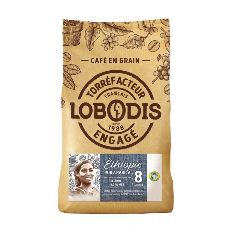 LOBODIS Café en grains Ethiopie 500g