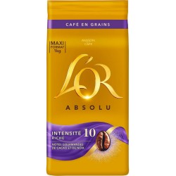 L OR Café en grains intensité 10 L'OR 1KG 1L