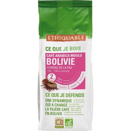 ETHIQUABLE Café moulu pur arabica Bolivie Bio (250 g)