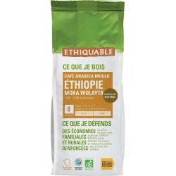 ETHIQUABLE Café moulu pur arabica moka Ethiopie Bio (250 g)