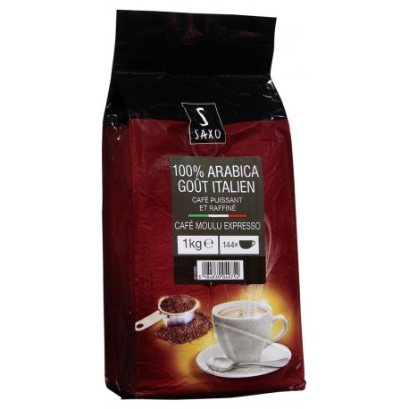 SAXO Café moulu 100% arabica goût italien le paquet d'1Kg