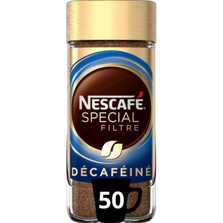 NESCAFE Café Soluble Spécial Filtre Décaféiné (le flacon de 100g 50) TASSES L