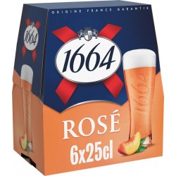 1664 Bière aromatisée Rosé Pêche Framboise 25cl (pack de 6)