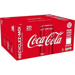 Coca-Cola Soda à base de cola goût original 33cl (pack de 20)