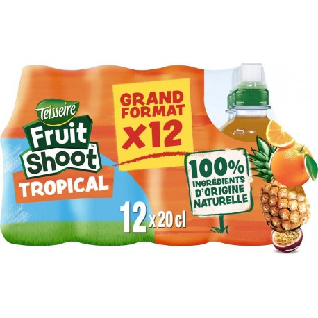 TEISSEIRE Boisson aux Fruits Tropical FRUIT SHOOT 20cl (pack de 12)