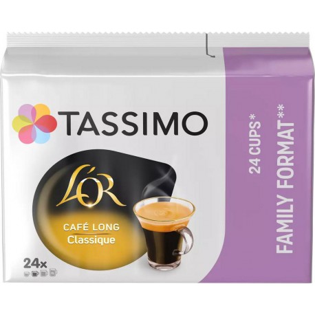 L'Or TASSIMO Dosettes de café café long classique 24 dosettes 156g