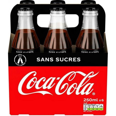 Coca-Cola sans sucres 25cl (pack de 6)