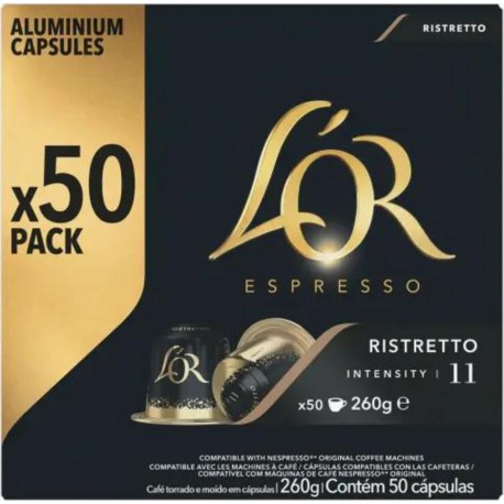 L'OR Café capsules ristretto intensité 11 compatibles Nespresso (x50 capsules)