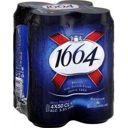 Kronenbourg 1664 Bière blonde premium 5.5% 50cl (lot de 6 packs de 4 soit 24 canettes)