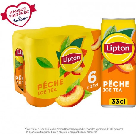 LIPTON Boisson Thé Glacé Pêche 6x33cL (pack de 6)