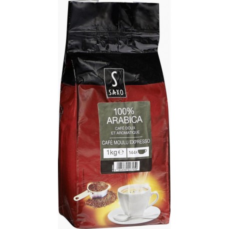 SAXO Café moulu 100% arabica le paquet d'1Kg